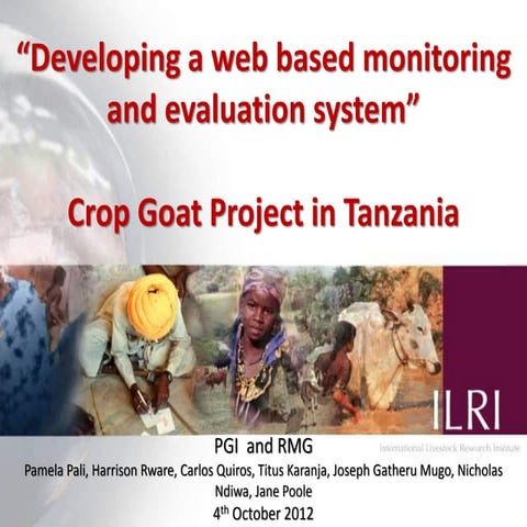 Developing a web-based monitoring and evaluation system: Crop Goat Project in...