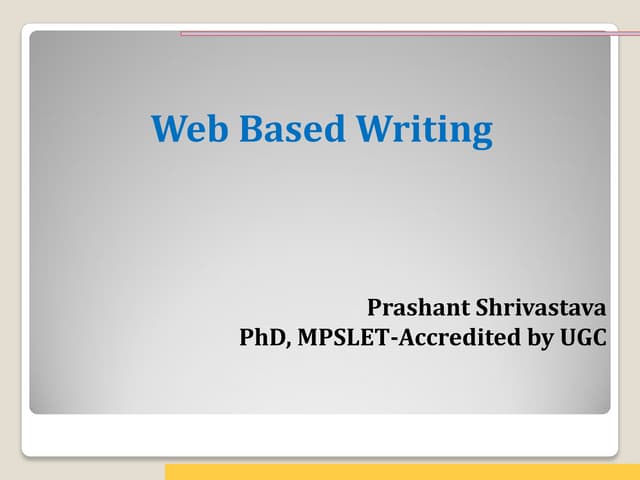 Web based writing 