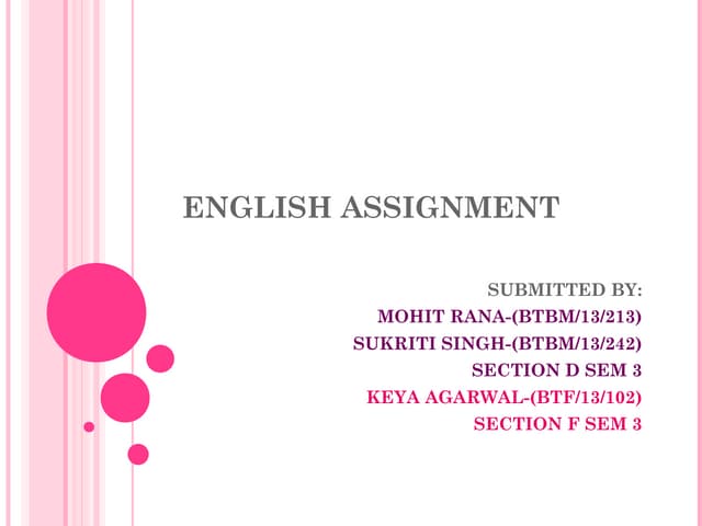Web based writing - English Asignment