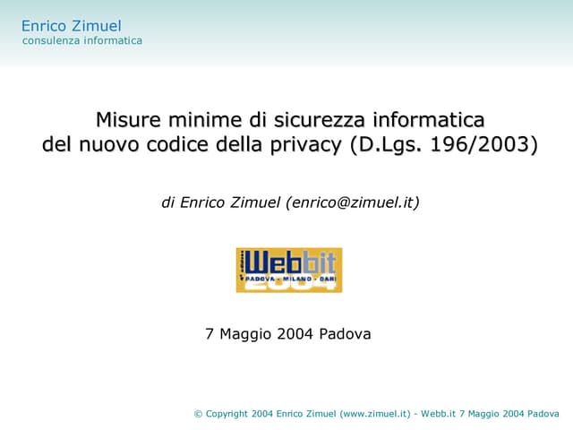 Misure minime di sicurezza informatica