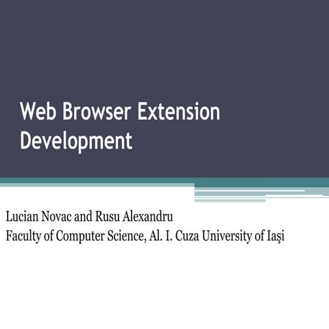 Web browser extension development
