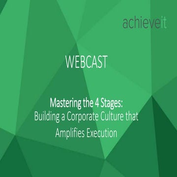 Master the 4 Stages to Building a Corporate Culture that Amplifies Execution