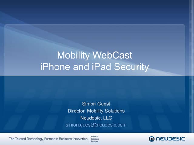 iPhone and iPad Security