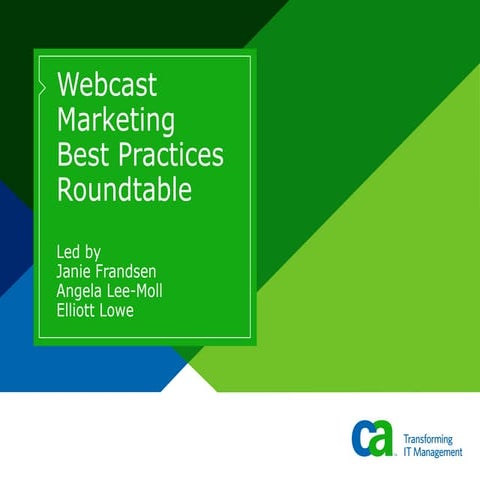 Webcast Marketing Best Practices