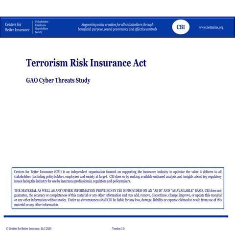 Webcast - TRIA GAO Cyber Threats Report