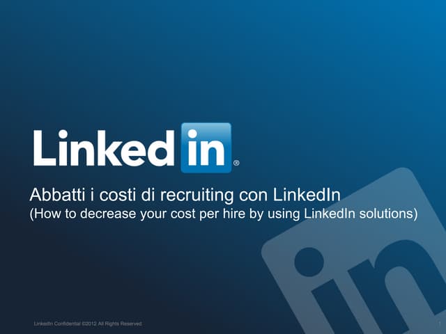 Reduce your hiring cost by using Li...