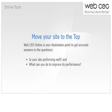 Web CEO Online SEO Tools