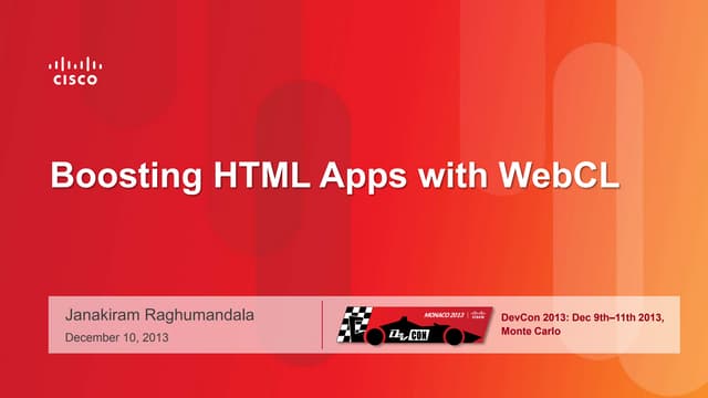 Boosting your HTML Apps – Overview of OpenCL and Hello World of WebCL