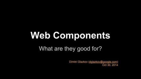 Web components presentation at samsung
