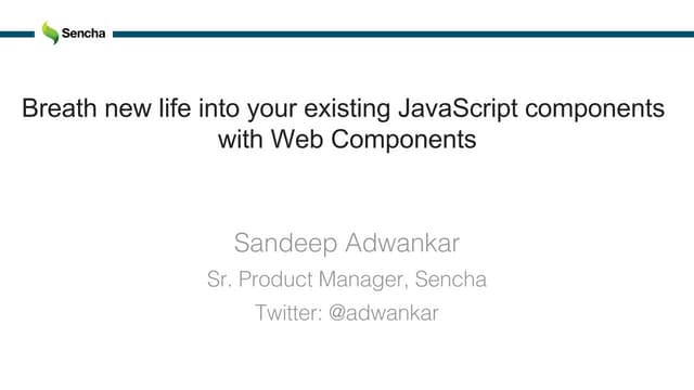 Breathe New Life into Your Existing JavaScript Applications with Web Components