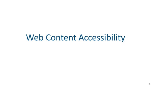 Web content accessibility
