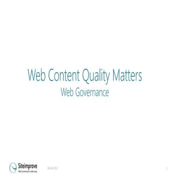 Web content quality matters