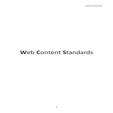 Web Content Standards