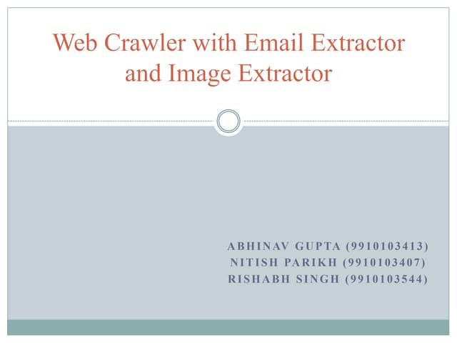 Web crawler with email extractor and image extractor