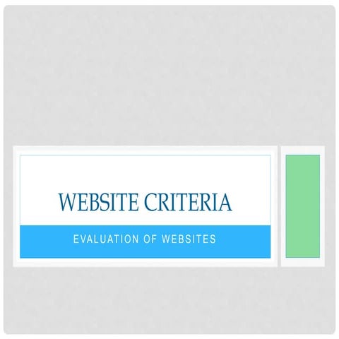 Web criteria