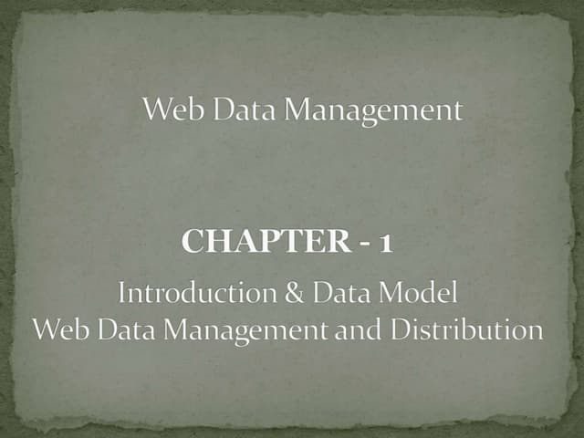 Web data management (chapter-1)