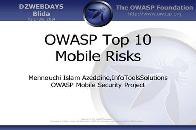 Webdays blida   mobile top 10 risks