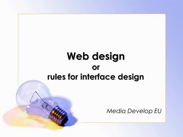 Web design or rules for interface design
