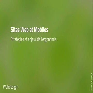 Webdesign sites web et mobiles-strategies et enjeux-ergonomie