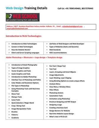 Web design training , Web Design Training In Kolkata