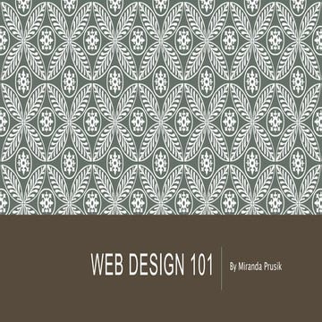 Web design 101