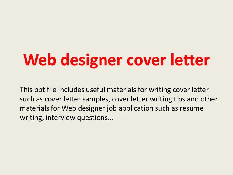 Cover letter web designer