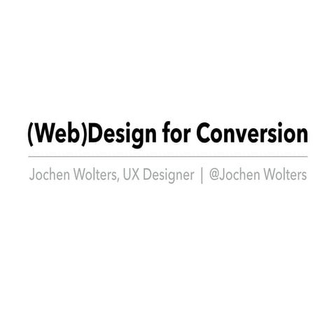 (Web)design for conversion