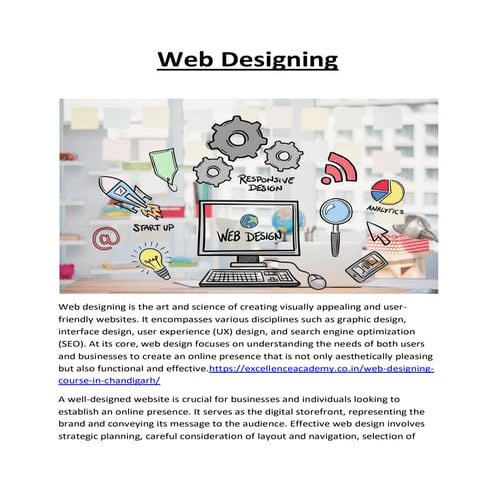 Web designing course in Chandigarh......