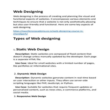 Web Designing    Course  in   Chandigarh