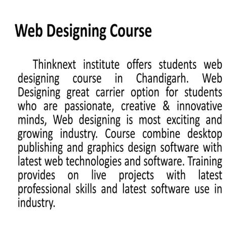 Web designing course