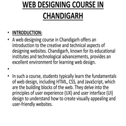 WEB DESIGNING COURSE IN CHANDIGARHmohali