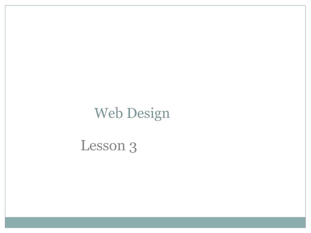 Web Design - Lesson 3