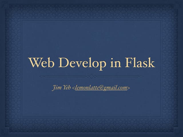 Web develop in flask