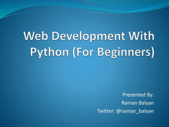 Web development with Python