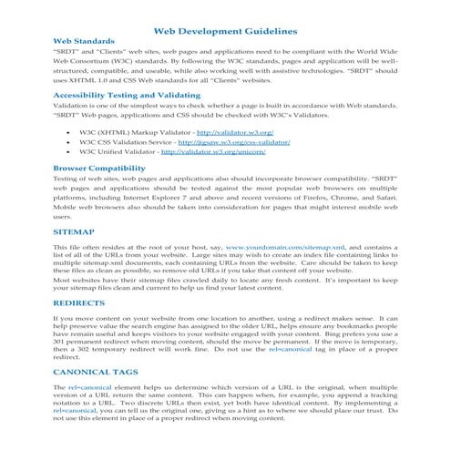 Web development guidelines