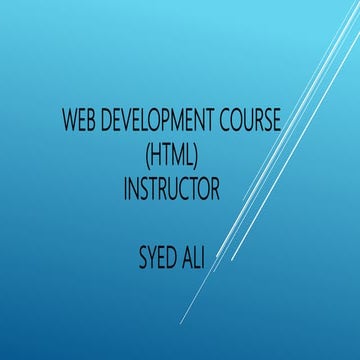 Web development (html) | PPT
