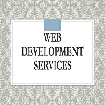 Web development services