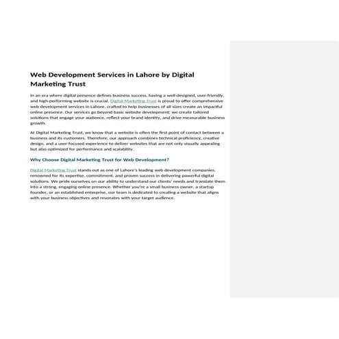 Web Development Services in Lahore_Digital marketing Trust
