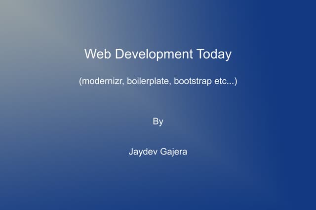 Web development today
