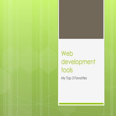 Web development tools | PPTX