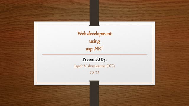 Web development using asp.net