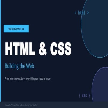 Intro to HTML and CSS | PPTX