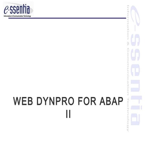 Web dynpro for abap 02