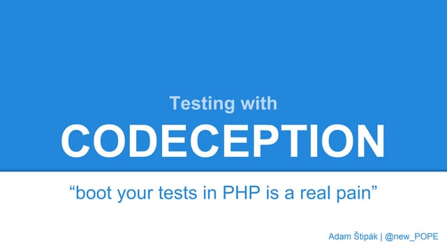 Testing with Codeception (Webelement #30)
