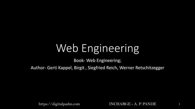 Web Engineering- Web Application Categories & Characteristics Book Gerti Kappel