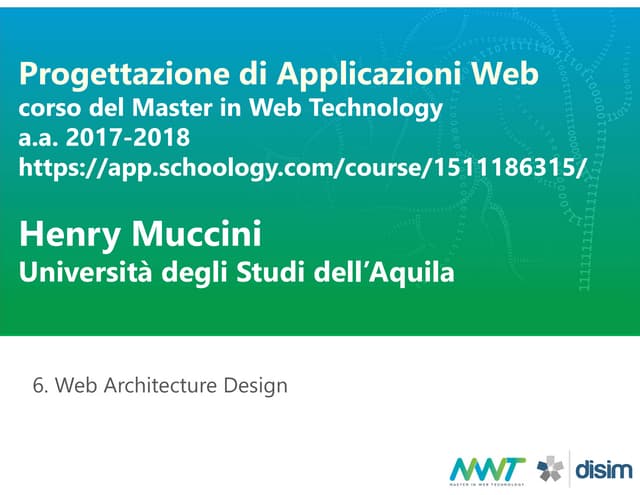 Web Engineering L6: Software Architecture for the Web (6/8)