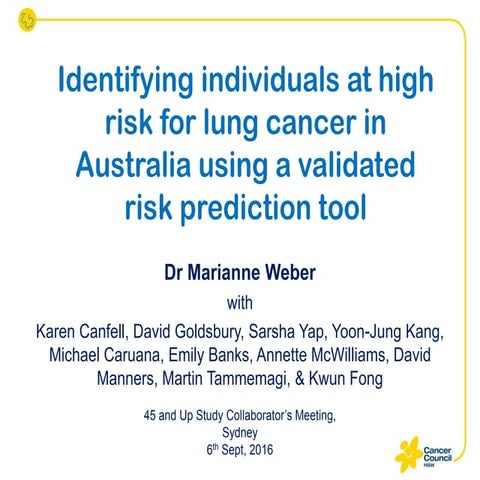 Identifying individuals at high risk for lung cancer in Australia