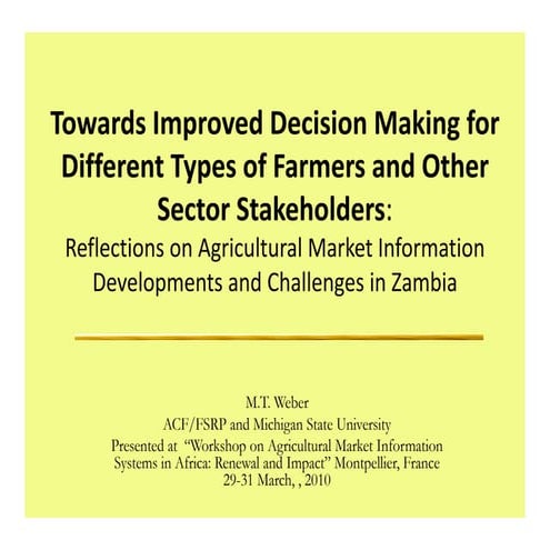 Weber MSU, CIRAD 2010