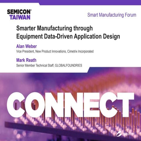 Smarter Manufacturing through Equipment Data-Driven Application Design