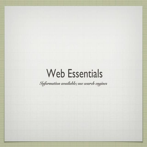 Web Essentials | PPT